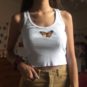 Brandy Melville Monarch Butterfly Sheena Tank Top
